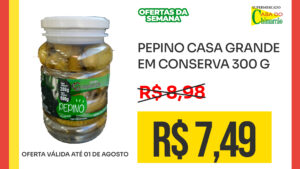 PEPINO CASA GRANDE EM CONSERVA 300 G