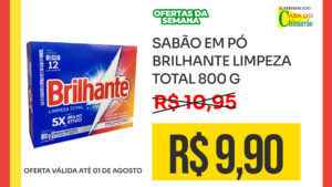 SABÃO EM PÓ BRILHANTE LIMPEZA TOTAL 800 G