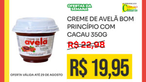 CREME DE AVELÃ BOM PRINCÍPIO COM CACAU 350G