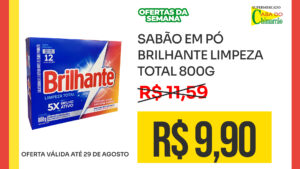 SABÃO EM PÓ BRILHANTE LIMPEZA TOTAL 800G